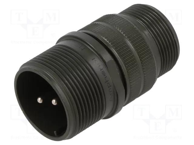 Connector: circular; plug; for cable; PIN: 2; male; soldering; MS/DS AMPHENOL MS3101A18-3P