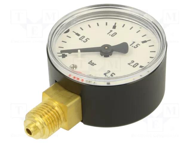Manometer; 0÷2.5bar; G 1/4",bottom connection; 50mm; plastic PNEUMAT 103-K