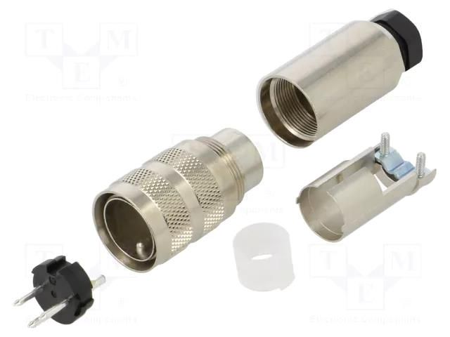 Connector: M16; plug; male; PIN: 3; 7A; 250V; soldering; for cable BINDER 99-5105-00-03