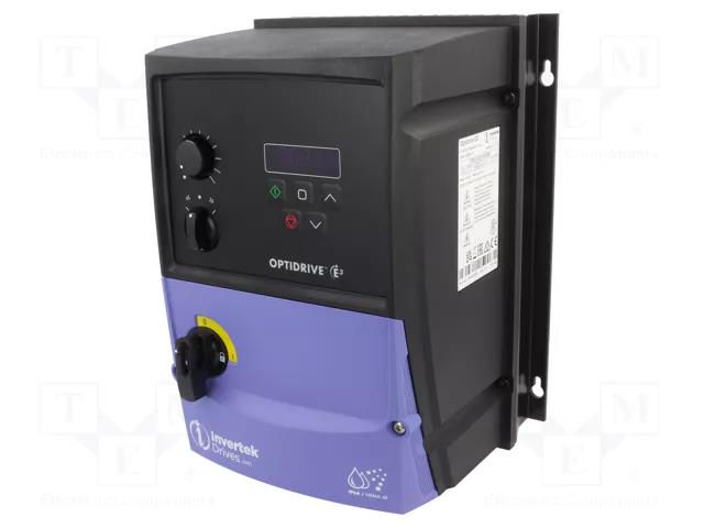 Vector inverter; Max motor power: 2.2kW; Usup: 200÷240VAC; IN: 4 INVERTEK DRIVES ODE-3-220105-1F4B