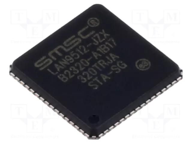 IC: Ethernet controller; 10/100Base-T; QFN64; 3.3V; 0÷70°C MICROCHIP TECHNOLOGY LAN9512-JZX