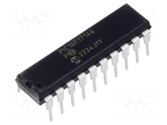 IC: PIC microcontroller; 28kB; ADC,DAC,EUSART,I2C / SPI; THT MICROCHIP TECHNOLOGY PIC16F17146-I/P