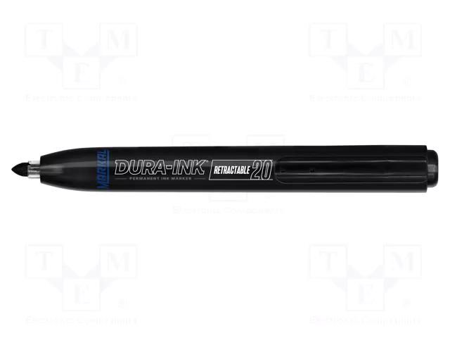 Marker: permanent; black; Dura-Ink 20; Tip: round MARKAL MAR-96575-BK