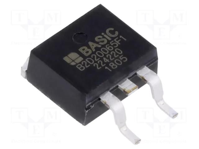 Diode: Schottky rectifying; TO263-2; SiC; SMD; 650V; 20A; reel,tape BASiC SEMICONDUCTOR B2D20065F1