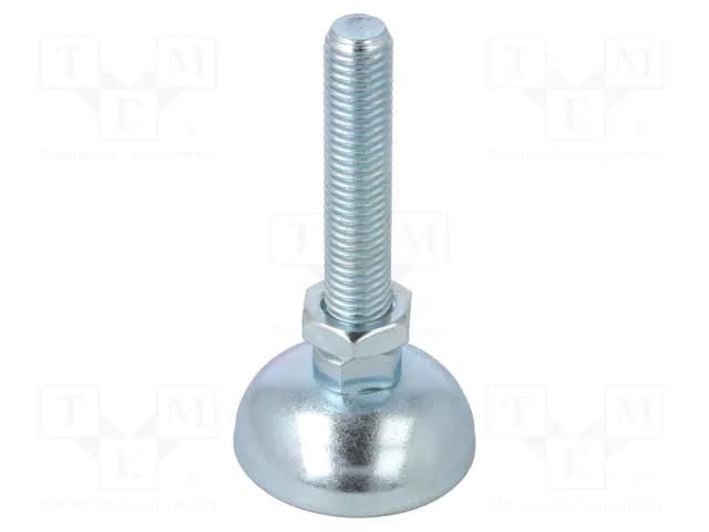 Foot; with lever; M12; steel; Plating: zinc; 85mm; Pivot Feet FATH FA-9AB045M12085MN