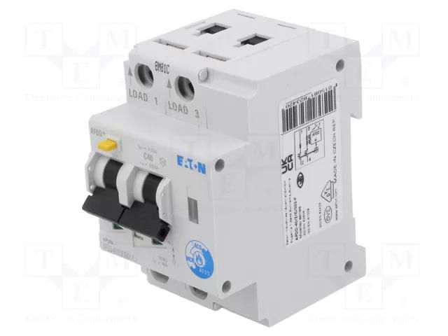 Arc fault detector; Inom: 40A; Ires: 30mA; for DIN rail mounting EATON ELECTRIC AFDD-40/2/C/003-F