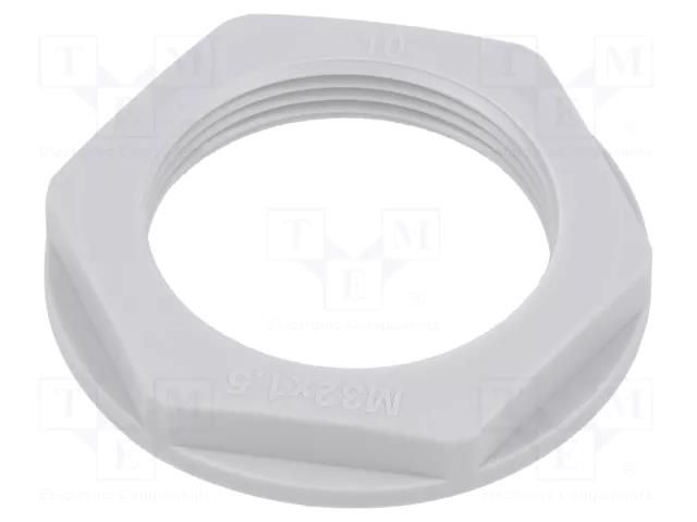 Nut; PG16; polyamide; 30mm; light grey; Thread: PG; Entrelec TE Connectivity 1SNG607052R0000