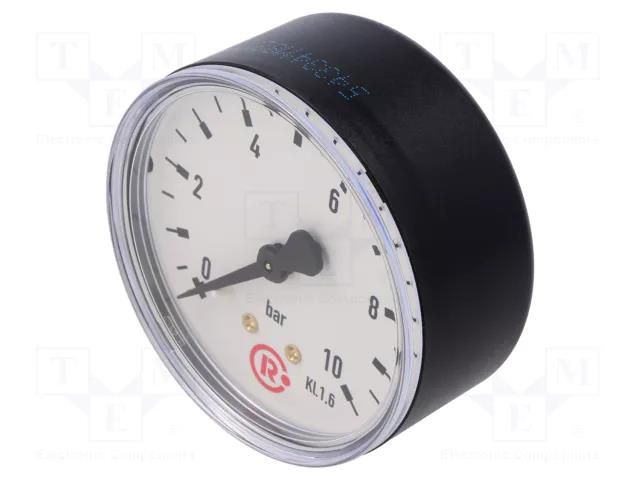 Manometer; 0÷10bar; G 1/4",rear connection; 63mm; Temp: -20÷60°C PNEUMAT 217-K