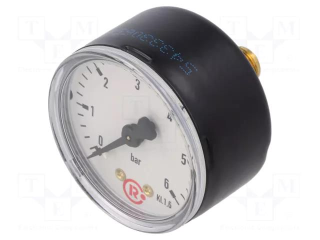 Manometer; 0÷6bar; G 1/4",rear connection; 50mm; Temp: -20÷60°C PNEUMAT 205
