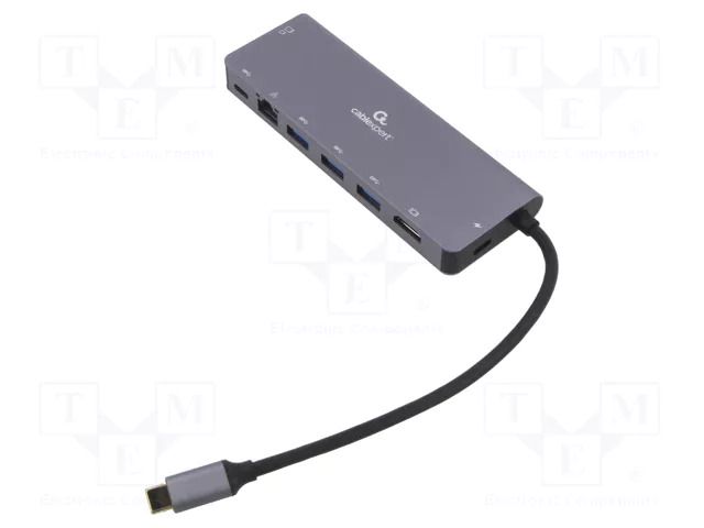 Hub USB; USB 3.1; Cablexpert; PnP; grey; Number of ports: 8; 5Gbps GEMBIRD A-CM-COMBO5-05