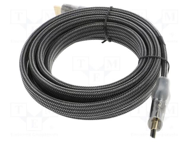 Cable; HDMI plug,both sides; PVC; textile; HDMI 2.0; Len: 2m; black VENTION AASBH