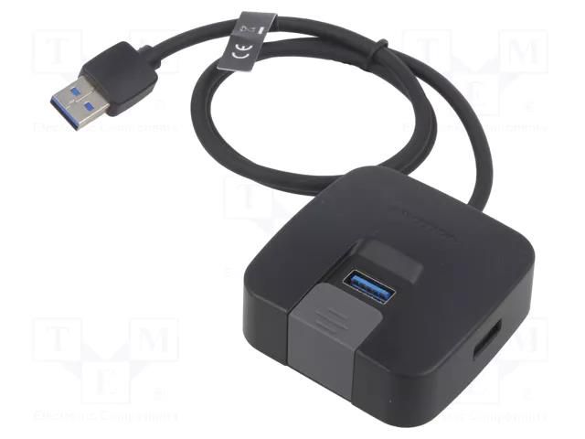 Hub USB; USB A socket x4,USB A plug; USB 2.0,USB 3.0; PnP; black VENTION CHABF