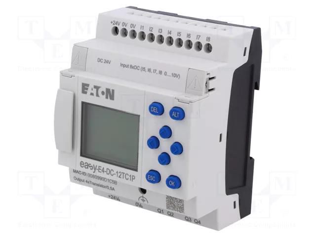 Programmable relay; IN: 8; Analog in: 4; Analog.out: 0; OUT: 4; 24VDC EATON ELECTRIC EASY-E4-DC-12TC1P