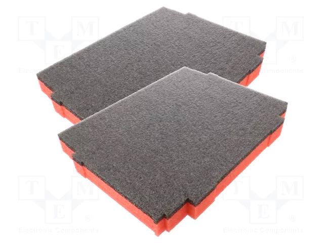 Foam insert; graphite-red; 386x286x40mm; 2pcs. LeanFoam LF-AR-MAKITA