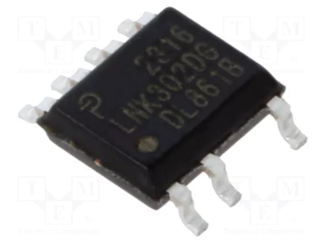 IC: PMIC; AC/DC switcher,SMPS controller; Uin: 85÷265V; SO-8C POWER INTEGRATIONS LNK302DG-TL