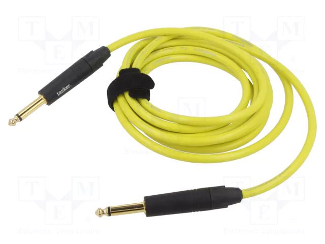 Cable; Jack 6,3mm 2pin plug,both sides; 3m; yellow; 0.25mm2 TASKER TAS-TK123PSF-G