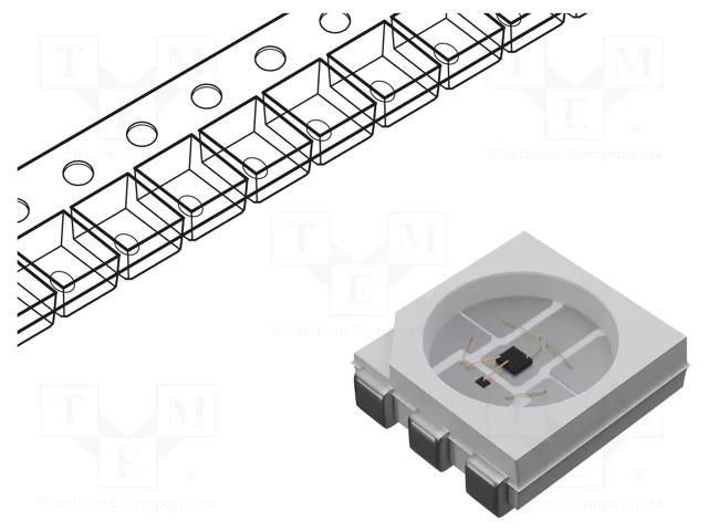 LED; SMD; 5050,PLCC6; green; 2500÷3000mcd; 5x5x1.8mm; 120°; 60mA WAH WANG HOLDING WW-GND50TC-C