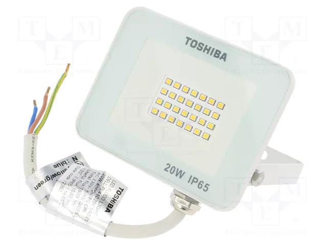 Lamp: LED flood light; 230VAC; 20W; neutral white; 120°; 4000K TOSHIBA LED LIGHTING 4711112388608