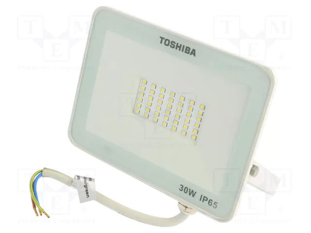 Lamp: LED flood light; 30W; 230VAC; white cold; 120°; 6500K; IP65 TOSHIBA LED LIGHTING 4711112388622