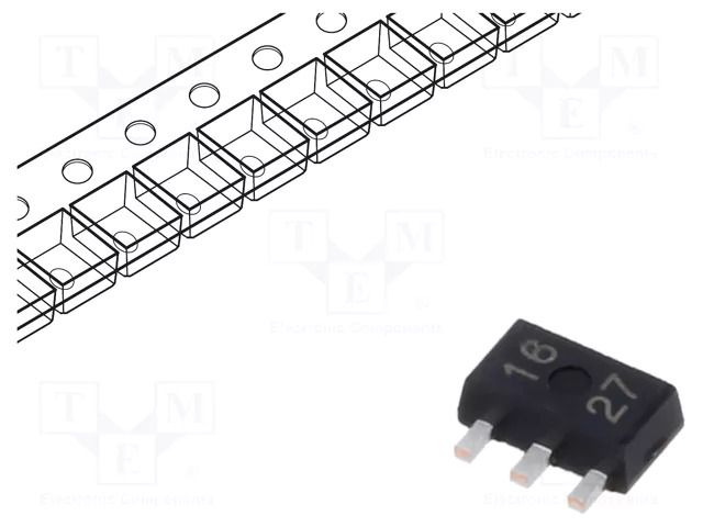 IC: voltage regulator; linear,fixed; 3.3V; 250mA; SOT89-3; SMD TOREX XC6201P332PR-G