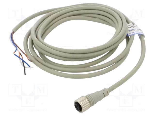 Cable: for sensors/automation; PIN: 4; 3m; plug; CI; Colour: grey AUTONICS CID4-3R