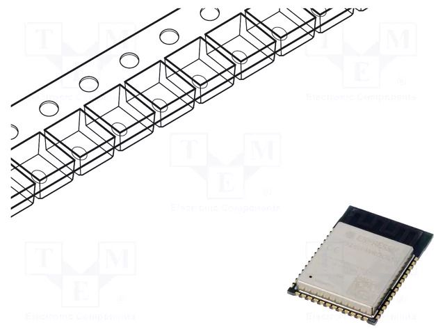 Module: IoT; Bluetooth: BLE; WiFi; PCB; IEEE 802.11b/g/n; SMD ESPRESSIF ESP32S3-WRM1-4R8