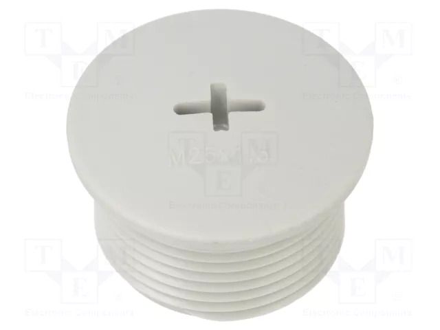 Stopper; M25; 1.5; IP68; polyamide; light grey; Entrelec; 15mm TE Connectivity 1SNG620025R0000