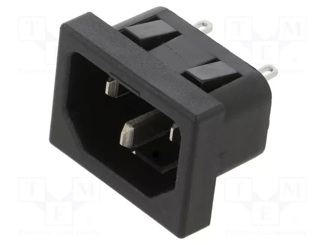 Male; for panel mounting,snap-in; plug; 250V SCHURTER 6162.0161