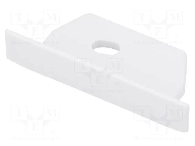 Cap for LED profiles; white; 20pcs; with hole; DIAGONAL14 TOPMET TOP-H5999901