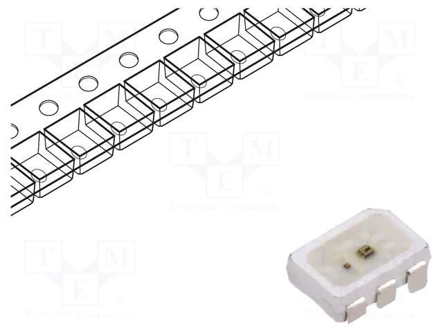Programmable LED; RGB; SMD; 3725; 4.5÷5.5VDC; 3.7x2.7x1.3mm; 12mA Inolux IN-PI3727TBTPRPGPB