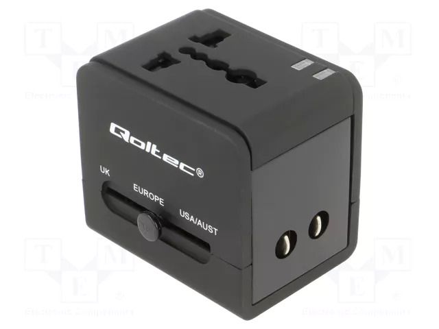 Adapter; 5VDC; 2.1A; Input: USB A port x2; Usup: 100÷250VAC QOLTEC QOLTEC-50133