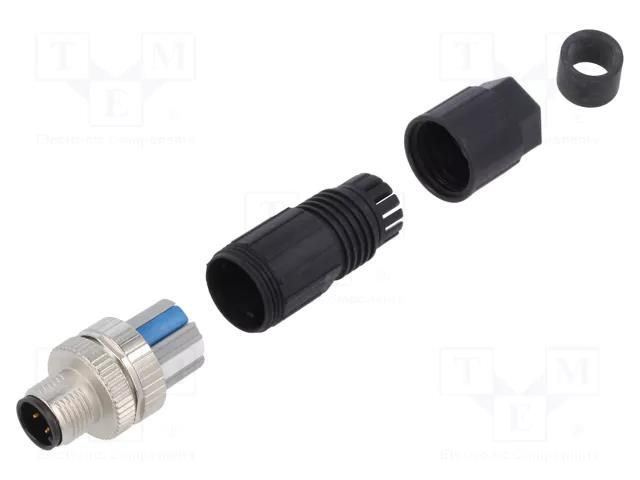 Connector: M12; plug; PIN: 4; male; 60V; straight; push-lock; 4A PHOENIX CONTACT SACC-M12MS-4PLM