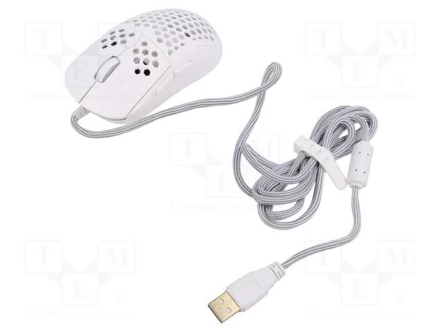 Mouse; white; USB A; optical,wired; 1.8m; No.of butt: 7 SAVIO SAVGM-HEXWHITE