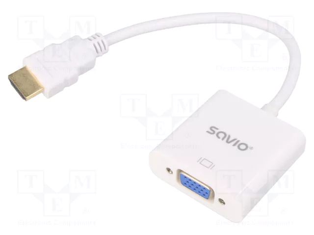 Converter; D-Sub 15pin HD socket,HDMI plug; Full HD 1080p; bag SAVIO SAVKABELCL-27/BULK