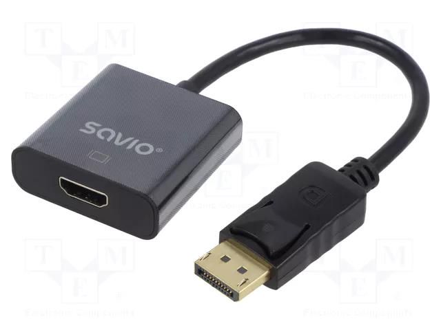 Adapter; DisplayPort plug,HDMI socket; black; blister SAVIO SAVKABELCL-55/BL