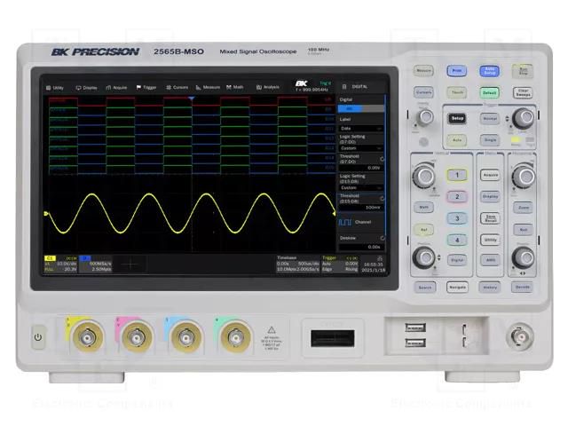 Oscilloscope: mixed signal; Ch: 4; 100MHz; 2Gsps; 200Mpts/ch; 3.5ns B&K PRECISION BK2565B-MSO