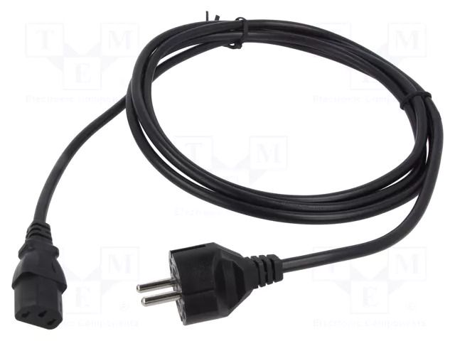 Cable; 3x1mm2; CEE 7/7 (E/F) plug,IEC C13 female; PVC; 2.5m; 10A Qualtek Electronics 364002-D01