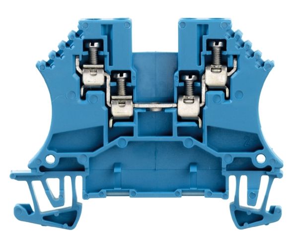 Feed-through terminal block, Screw connection, blue, 1.5 mm², 17.5 A, 800 V, Number of connections: 4, Number of levels: 1, TS 35, V-0, Wemid, 130 °C 1031480000 4008190151157