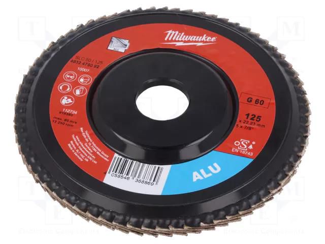 Flap grinding wheels; Ø: 125mm; Øhole: 22.2mm; Granularity: 60 Milwaukee MW-4932479092