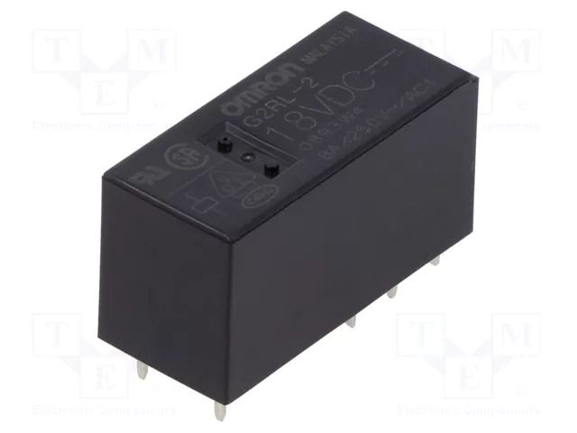Relay: electromagnetic; DPDT; Ucoil: 18VDC; 8A; 8A/250VAC; 8A/30VDC OMRON Electronic Components G2RL-2-DC18