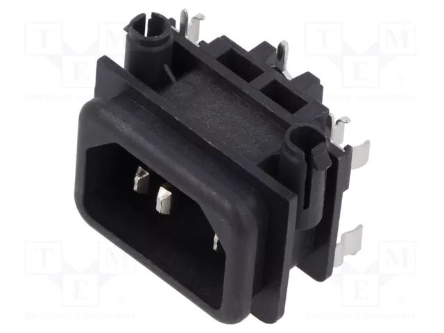 Male; snap-in; plug; 250V; 10A; Type: C14 (E) SCHURTER GSF1.2201.61
