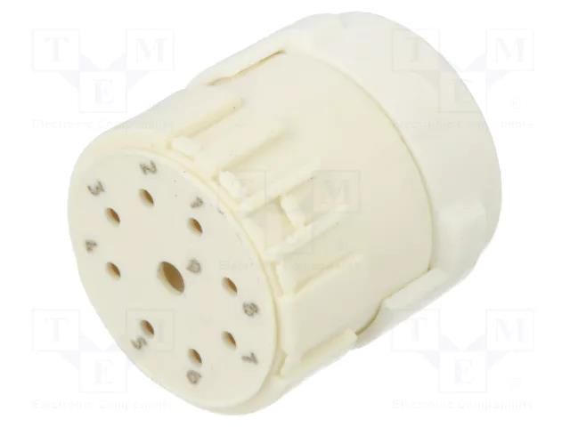 Connector: M23; contact insert; PIN: 9(1+8); female; crimped; 200V HARTING 09151093101