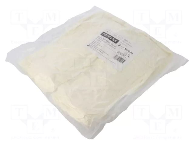 Cleanroom acces: protective gloves; white; nitryl; M; ESD; 50set ANTISTAT ATS-602-0411