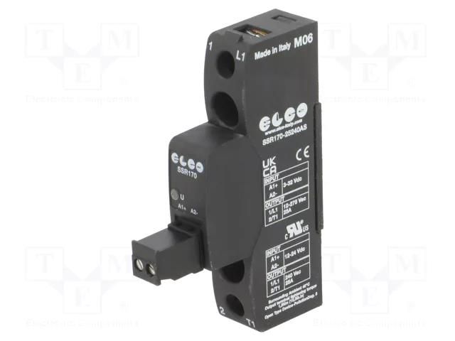 Relay: solid state; Ucntrl: 3÷32VDC; 25A; 12÷275VAC; SSR170 ELCO SRL SSR170-25240AS