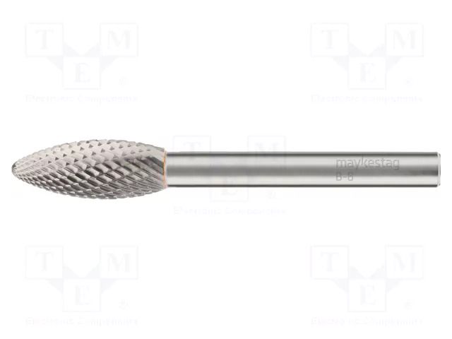 Rotary burr; Ø: 8mm; L: 65mm; metal; Working part len: 20mm; rod 6mm ALPEN-MAYKESTAG ALP.790606108100