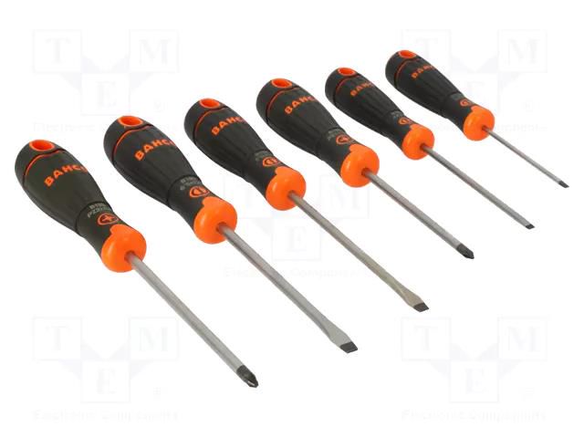 Kit: screwdrivers; Pozidriv®,slot; BahcoFit; 6pcs. BAHCO SA.B219.016