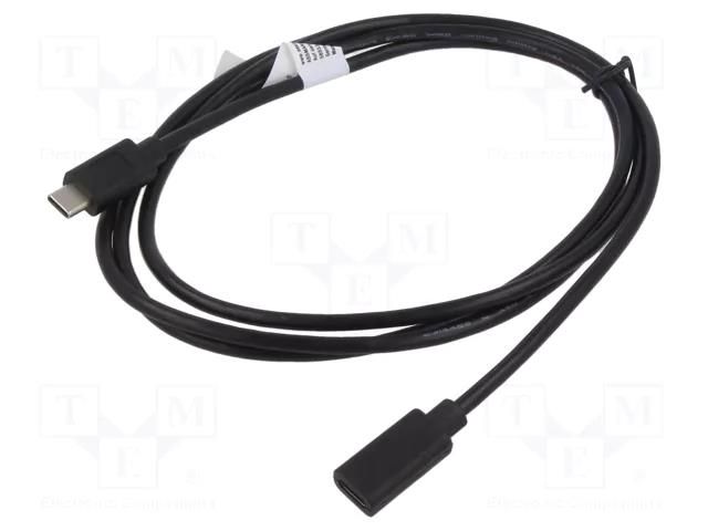 Cable; USB 2.0; USB C socket,USB C plug; nickel plated; 1.5m DIGITUS AK-300210-015-S