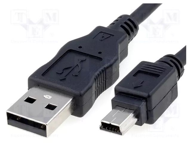 Cable; USB 2.0; USB A plug,USB B mini plug; 0.15m; black; Canon GOOBAY CAB-MUSB-A5/0.15
