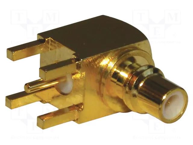 Connector: SMC; socket; male; angled 90°; 50Ω; THT; for cable; PTFE AMPHENOL RF 152123