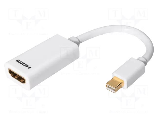 Adapter; HDMI socket,mini DisplayPort plug; 0.15m; white DIGITUS AK-340411-001-W